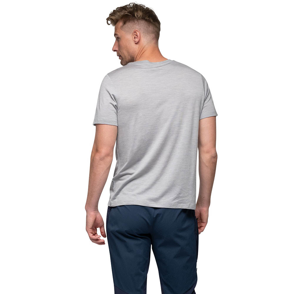 Men's merino wool t-shirt Bergans Rabot Emblem Wool Tee Men Magnesium Grey - made of merino wool