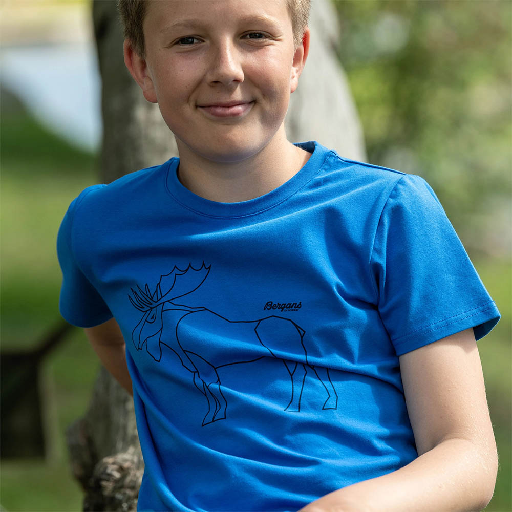 Детска тениска Bergans Youth tee athens blue
