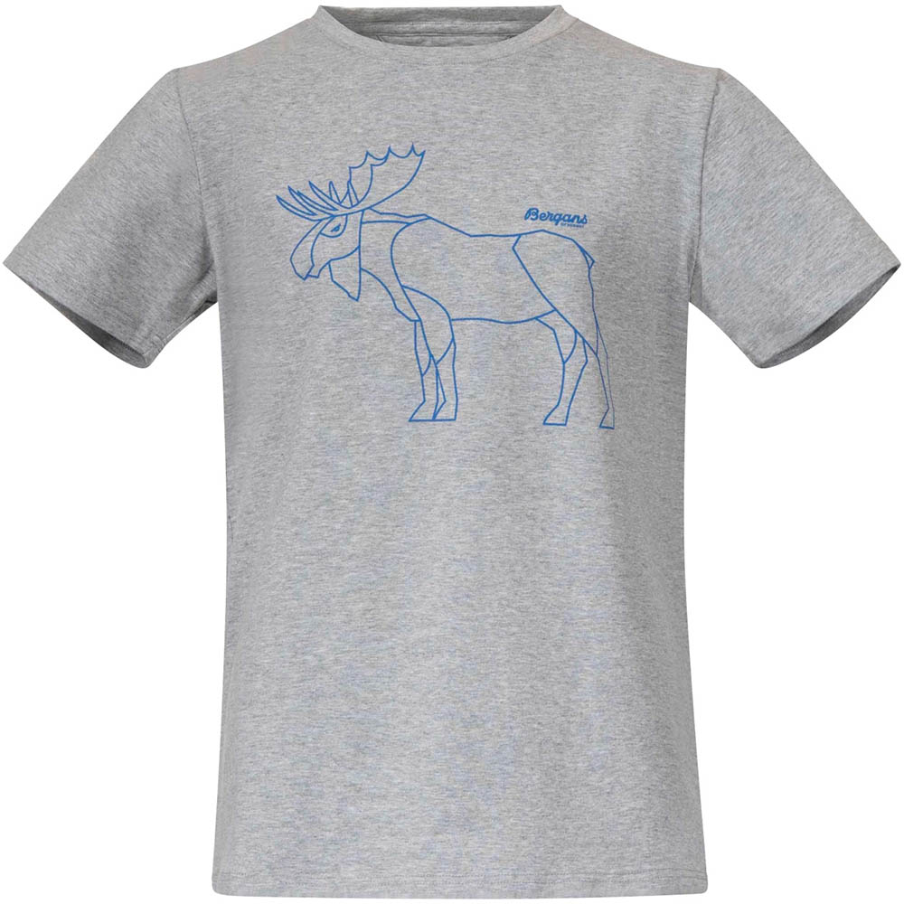 Детска тениска Bergans Graphic Youth tee grey melange strong blue