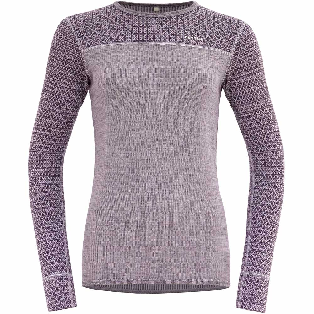 Дамска двулицева термо блуза от мерино вълна Devold Kvitegga Merino 230 Shirt Woman Orchid