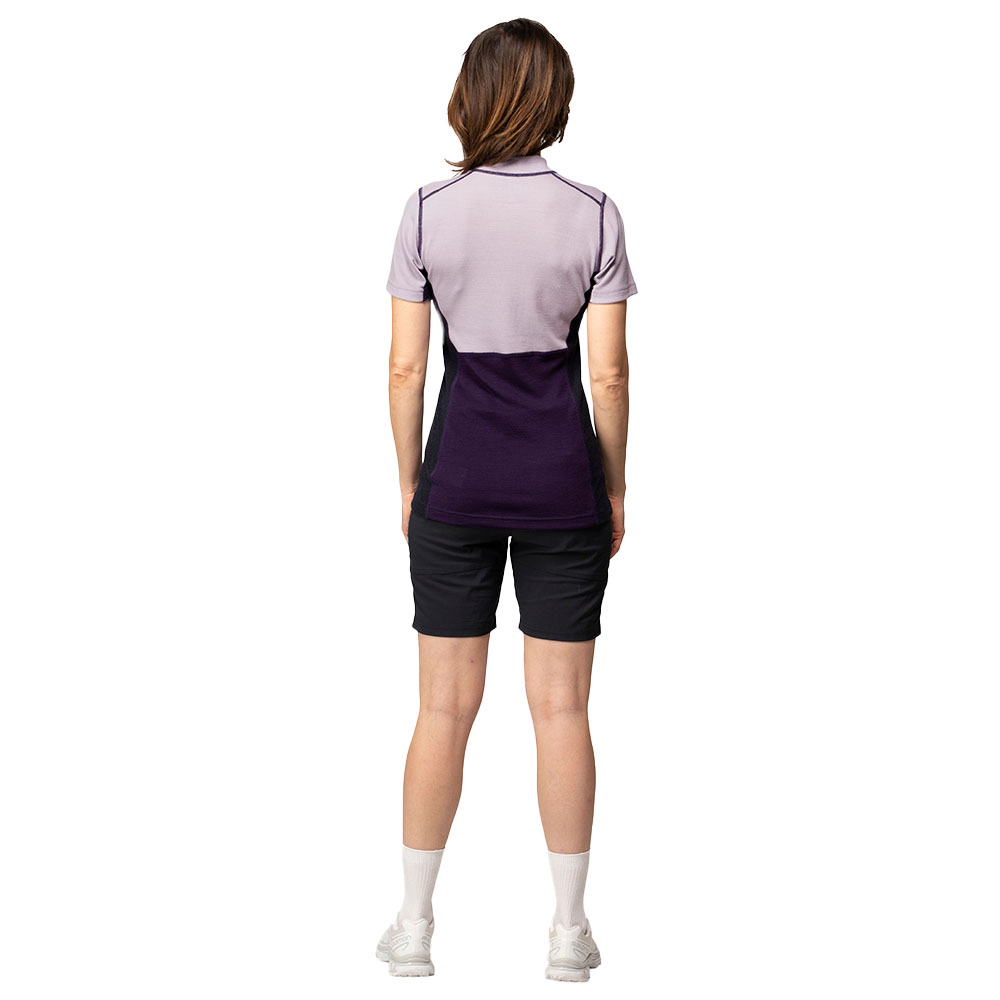 Дамска тениска от мерино вълна Devold Lauparen Merino 190 Tee Lilac I CampingRocks - гръб