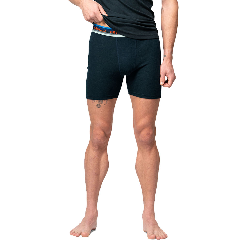 Mъжкo термобельо - термо боксерки Devold Lauparen Merino 190 Boxer Man - Ink - отпред