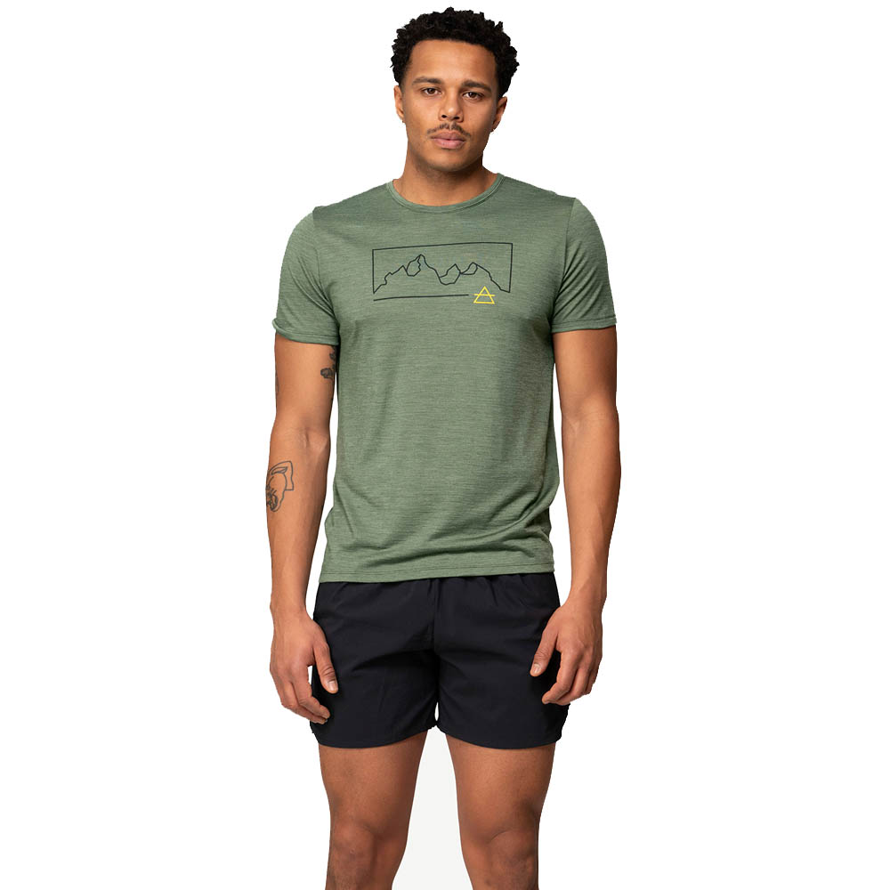 Мъжка тениска от мерино вълнa Devold Active Outline Tee Man Forest