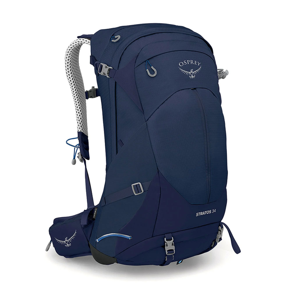 Туристическа раница Osprey Stratos 34L Cetacean Blue - по-комфортен фит и отлична вентилация за гърба