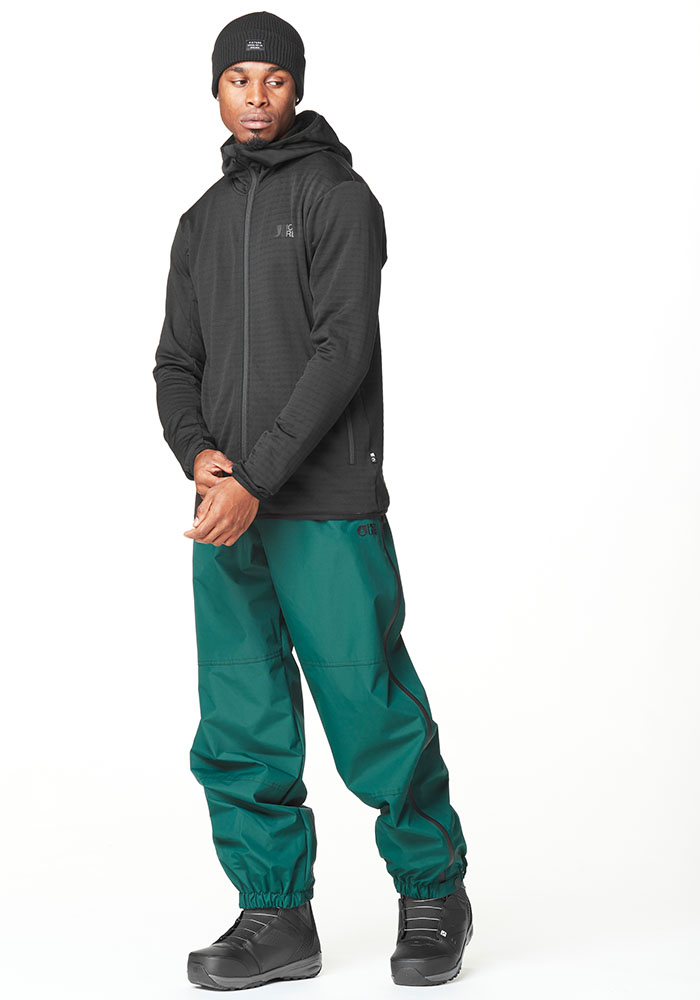 Мъжко поларено яке с качулка Picture Organic Bake Grid Front Zip Fleece Black