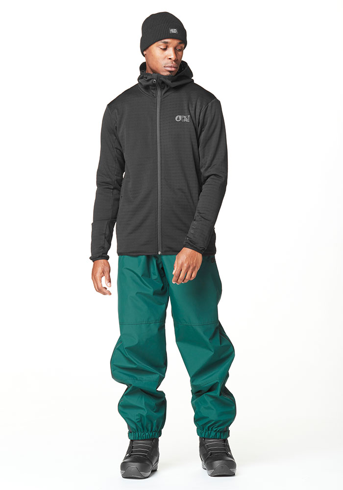 Мъжко поларено яке с качулка Picture Organic Bake Grid Front Zip Fleece Black