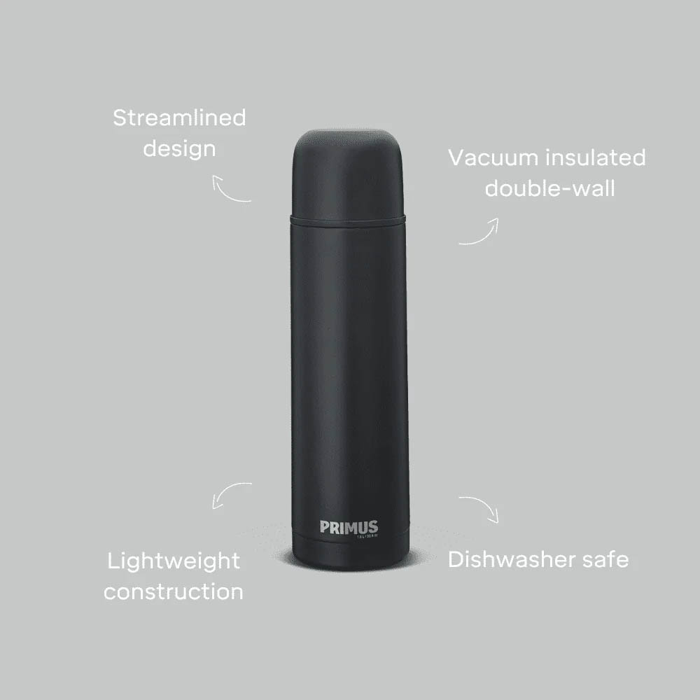 Термос Primus Classic Light Vacuum Bottle 0.5L Black - поддържа напитките ви топли или студени до 6 часа