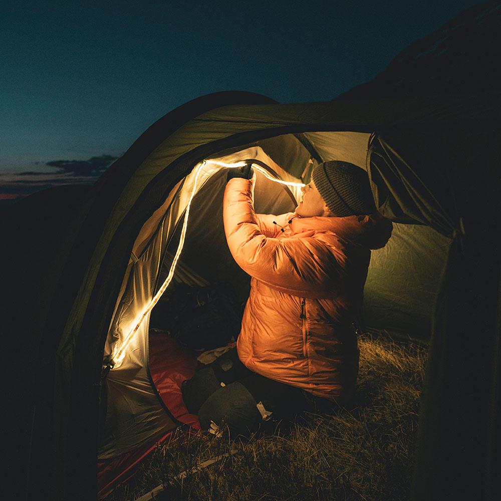 Осветителна LED лента за палатка Robens Merrick Light Strip 920LM - 200 cm - лека и универсална осветителна лента за туризъм
