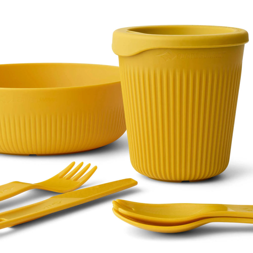 Комплект прибори за хранене за един човек Sea to Summit Passage Dinnerware Set 1P-Arrowwood Yellow
