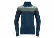 Дамски вълнен пуловер Devold Syvde Woman Sweater High Neck Flood 2023