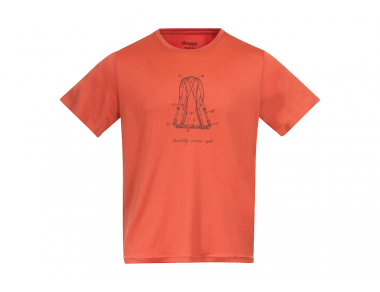 Мъжка тениска от мерино вълнa Bergans Graphic Wool Tee Brick 2022