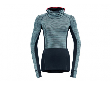 Дамска двулицева термо блуза от мерино вълна с качулка Devold Tuvegga Sport Air Woman Hoodie Cameo 2023