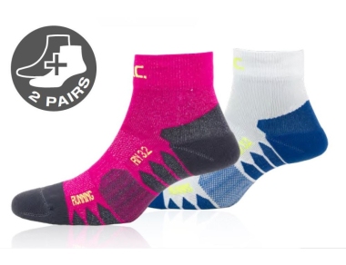 Дамски чорапи за бягане PAC RN 3.2 Running Allrounder 2 x Pack White / Berry