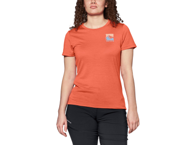Дамска тениска от мерино вълнa Devold Classic Summit Tee Woman Coral - цял преден изглед