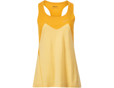Дамски вълнен потник Bergans Tind Wool Top buttercup yellow - лек, еластичен и дишащ потник от мерино вълна за катерене и туризъм!