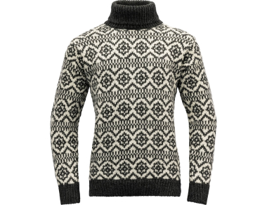 Вълнен пуловер Devold Hoddevik Wool High Neck Sweater Anthracite / Offwhite 2024