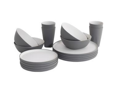 Комплект съдове за хранене за четири души Outwell Gala 4 Person Dinner Set Grey Mist