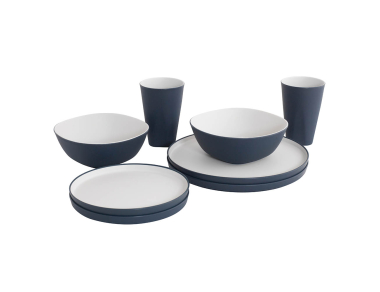 Комплект съдове за хранене за двама души Outwell Gala 2 Person Dinner Set Navy Night - за хапване навън