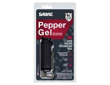 Лютивият спрей за самозащита Sabre Safe Escape 3-In-1 Pepper Gel съчетава в себе си спрей-гел, мини ножче и метален връх за чупене на стъкла. Поръчайте сега на campingrocks.bg или от физически магазин на Николай Хайтов 2Б.
