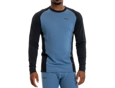 Мъжка термо блуза от мерино вълна Bergans Inner:Dual Merino Long Sleeve Men Elemental Blue / Dark Shadow Grey 2026