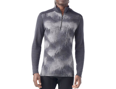 Мъжка термо блуза с висока яка Smartwool Classic Thermal Merino Base Layer 1/4 Zip Boxed Charcoal Foggy Pines - Поръчай тук с бърза доставка!
