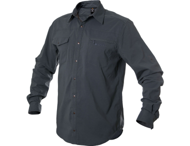 Мъжка туристическа риза с дълъг ръкав Warmpeace Thunder Shirt Dark Grey 2025