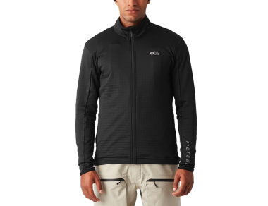 Мъжко поларено яке с качулка Picture Organic Bake Grid Front Zip Fleece Black I CampingRocks - отпред