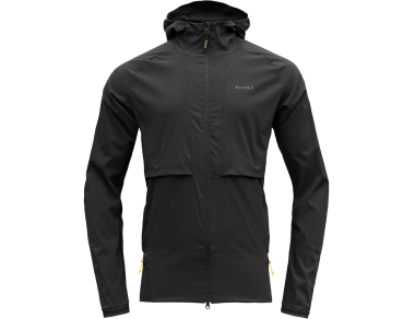 Мъжко вълнено яке за бягане Devold Running Merino Jacket Man Caviar - дишащо, еластично, ветроустойчиво и с оптимална терморегулация
