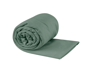Микрофибърна джобна кърпа Sea to Summit Pocket Towel XL - Sage Green - микрофибърна кърпа сгъната на руло 