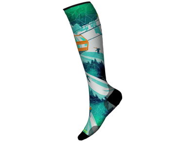 Ски чорапи от мерино вълна Smartwool Ski Zero Cushion Ski Day Print OTC Socks Capri - забавни, функционални и различни!⭐Купете още днес!⭐