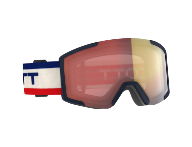 Ски маска Scott Shield Goggle Beige Blue / Illuminator Red Chrome 2024