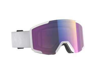 Ски маска Scott Shield Goggle Mineral White / Enhancer Teal Chrome с допълнитена плака Illuminator Blue Chrome 2024