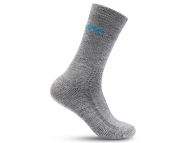 Туристически чорапи от мерино вълна Bergans Allround Mid Merino Cushioned Sock Solid Grey / Aqua Lagoon - Безшевна технология! Висок процент мерино вълна! Купете сега!