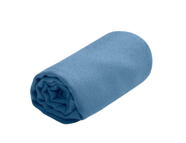 Ултралека микрофибърна джобна кърпа Sea to Summit Airlite Towel L - Moonlight - снимка на микрофибърна кърпа навита на руло 