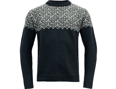 Вълнен пуловер Devold Bjørnøya Wool Sweater Ink / Offwhite 2024
