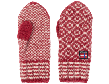 Вълнени ръкавици-лапи Devold Svalbard Wool Mitten Hindberry / Offwhite - усещането за истинска зима е тук! Топли и изработени от 100% норвежка вълна! Купете сега!