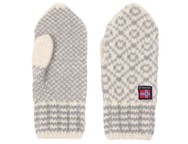 Вълнени ръкавици-лапи Devold Svalbard Wool Mitten Offwhite / Grey
