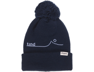 Зимна шапка от мерино вълна Bergans Tind PowPow Pom Wool Beanie Navy Blue