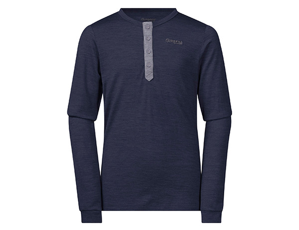 Bergans Myske Merino Wool Youth Shirt Navy Mel/Solid Dark Grey Bergans Myske Merino Wool Youth Shirt Navy Mel/Solid Dark Grey