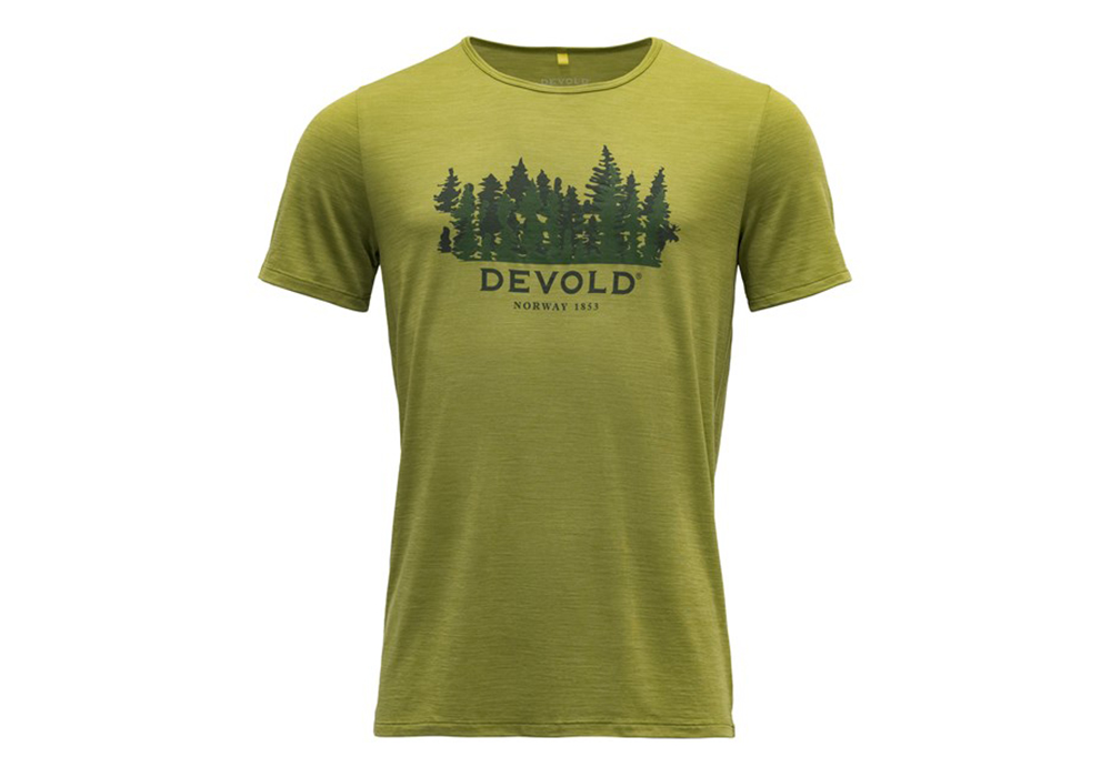 Мъжка тениска от мерино вълнa Devold Ørnakken Forest Man Tee Green 2022