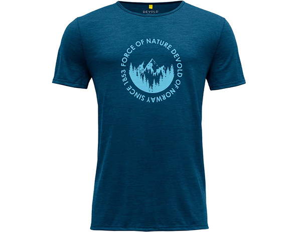 Мъжка тениска от мерино вълнa Devold Leira Man Tee Skydiver Dark 2022